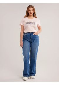 Big-Star - Koszulka damska z nadrukiem na piersi z kolekcji Authentic różowa Rissmelna 600. Kolor: różowy. Materiał: dzianina, jeans. Wzór: nadruk. Styl: klasyczny, retro #4