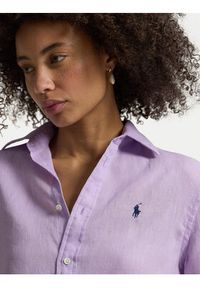 Polo Ralph Lauren Koszula 211970730513 Fioletowy Classic Fit. Typ kołnierza: polo. Kolor: fioletowy. Materiał: len #4