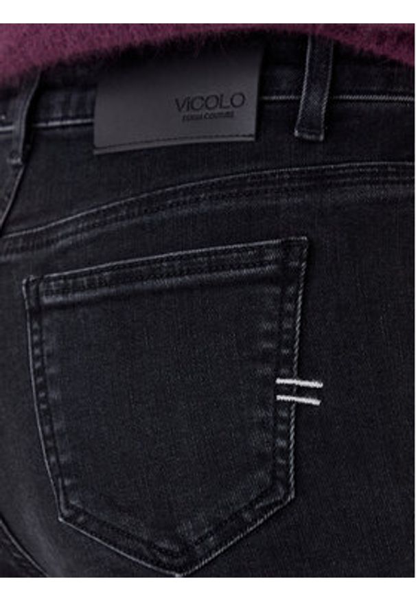 ViCOLO Jeansy DF5078 Czarny Wide Leg. Kolor: czarny