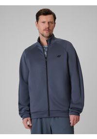 4f - 4F Bluza treningowa regular bez kaptura męska - szara XXL. Typ kołnierza: bez kaptura. Kolor: szary. Długość rękawa: raglanowy rękaw. Styl: sportowy #1