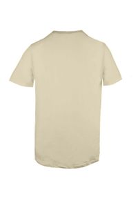 Beżowy Męski T-Shirt, Dekolt z Guzikami - Pako Jeans. Okazja: na co dzień. Kolor: wielokolorowy, beżowy, brązowy. Materiał: bawełna. Styl: casual #3
