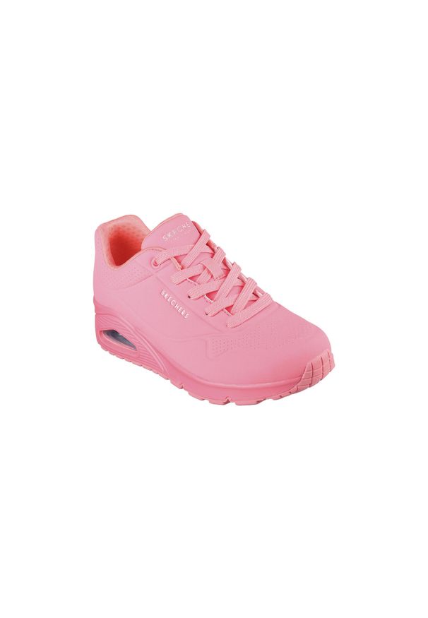 skechers - Trenerzy damscy Skechers Uno. Okazja: na co dzień. Kolor: różowy. Materiał: materiał, syntetyk, tkanina. Sport: turystyka piesza