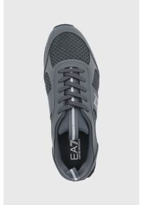 EA7 Emporio Armani buty kolor szary. Nosek buta: okrągły. Zapięcie: sznurówki. Kolor: szary