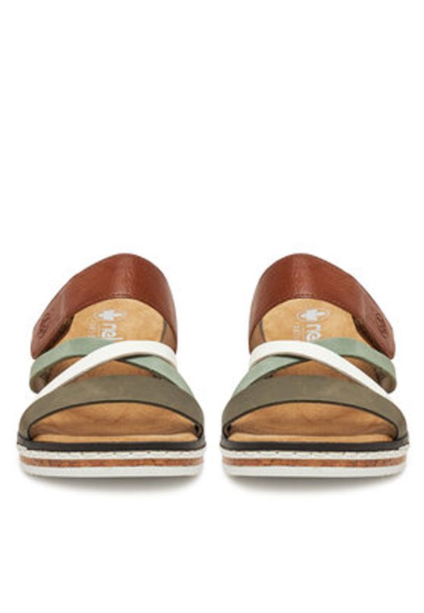 Rieker Klapki V3652-91 Brązowy. Kolor: brązowy. Materiał: materiał