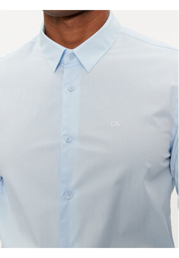 Calvin Klein Koszula K10K110856 Błękitny Slim Fit. Kolor: niebieski. Materiał: bawełna