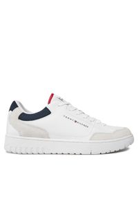 TOMMY HILFIGER - Tommy Hilfiger Sneakersy Th Basket Core Lth Mix Ess FM0FM05058 Biały. Kolor: biały. Materiał: skóra