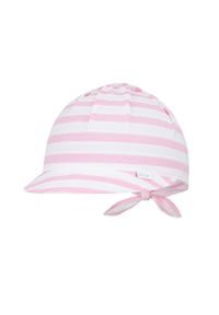 Broel czapka dziecięca kolor różowy z cienkiej dzianiny bawełniana. Kolor: różowy. Materiał: bawełna, dzianina