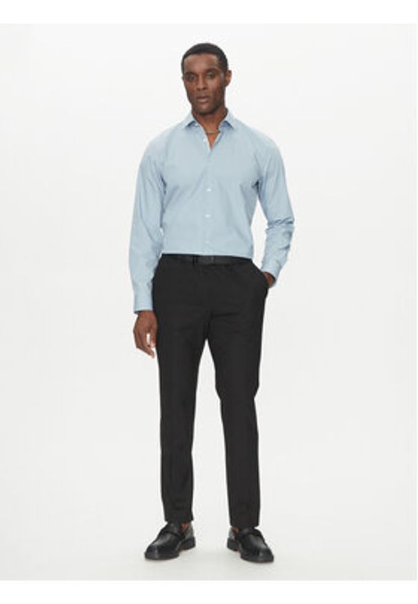 Hugo - HUGO Koszula Koey 50539766 Błękitny Slim Fit. Kolor: niebieski. Materiał: bawełna