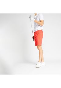 INESIS - Spodenki do golfa chino męskie Inesis MW500. Kolor: czerwony. Materiał: materiał, bawełna, poliester, elastan. Sport: golf #1