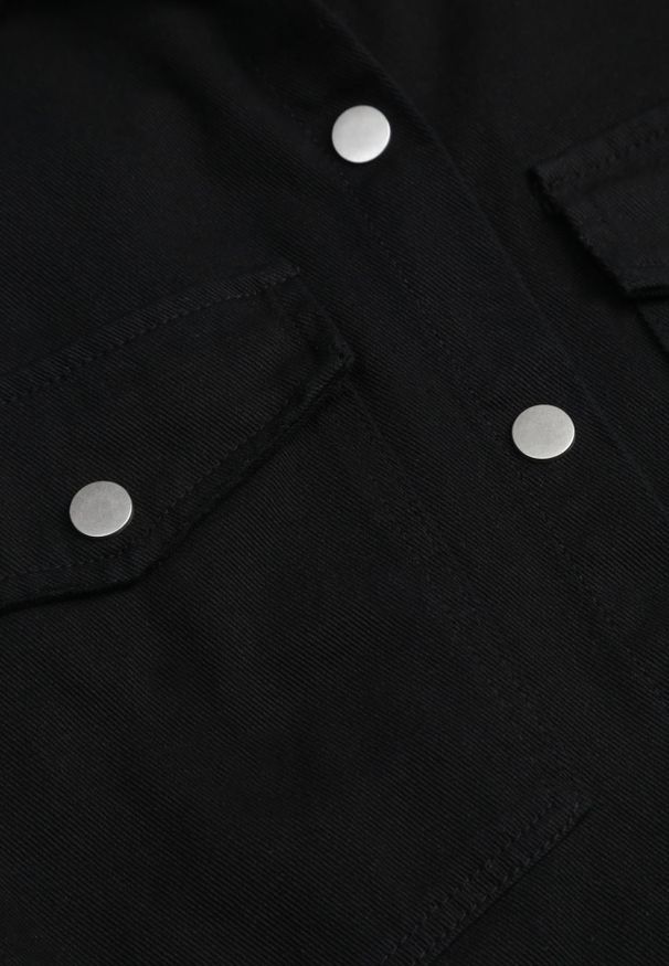 Renee - Czarna Jeansowa Kurtka Koszulowa z Bawełny z Kieszeniami Desreta. Kolor: czarny. Materiał: bawełna, jeans