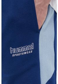 Hummel spodnie dresowe bawełniane kolor granatowy gładkie. Kolor: niebieski. Materiał: bawełna, dresówka. Wzór: gładki #5