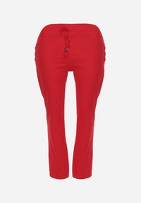 Born2be - Czerwone Spodnie z Troczkiem i Wysokim Stanem z Kieszeniami Cantilla. Stan: podwyższony. Kolor: czerwony #6