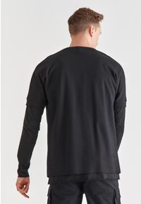 Pako Lorente - CZARNA BLUZA M21WF-2B-003-C. Okazja: na co dzień. Kolor: czarny. Materiał: bawełna, dresówka, poliester. Wzór: gładki. Styl: casual #5