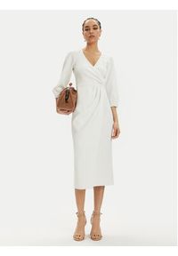 Nissa Sukienka koktajlowa RZ14824 Biały Regular Fit. Kolor: biały. Materiał: syntetyk. Styl: wizytowy #2