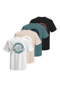 Jack & Jones Komplet 4 t-shirtów Blubaron 12291659 Kolorowy Regular Fit. Materiał: bawełna. Wzór: kolorowy