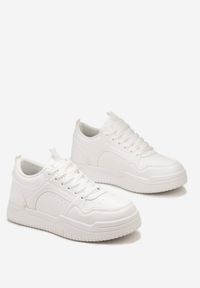 Born2be - Białe Sneakersy Przed Kostkę z Ozdobnymi Wstawkami Armine. Wysokość cholewki: przed kostkę. Kolor: biały #3