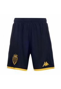 Kappa - Szorty AS Monaco Kombat Ryder 2023/24. Kolor: czarny, wielokolorowy, żółty. Sport: piłka nożna