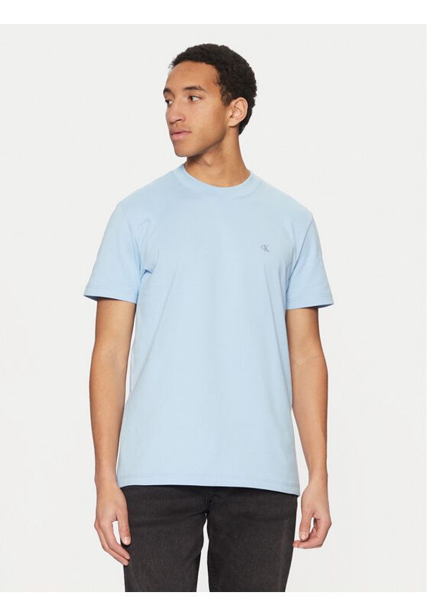 Calvin Klein Jeans T-Shirt J30J326683 Błękitny Regular Fit. Kolor: niebieski. Materiał: bawełna