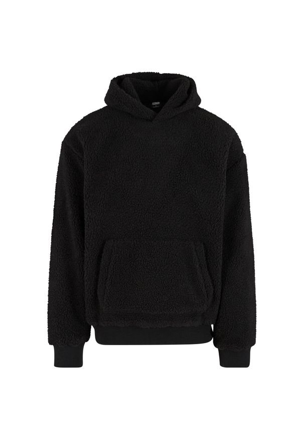 Urban Classics - Bluza Z Kapturem Męska Polar Pluszowy Oversized. Typ kołnierza: kaptur. Kolor: czarny. Materiał: polar