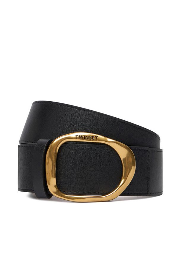 TwinSet - TWINSET Pasek Damski 252TO525A Czarny. Kolor: czarny. Materiał: skóra