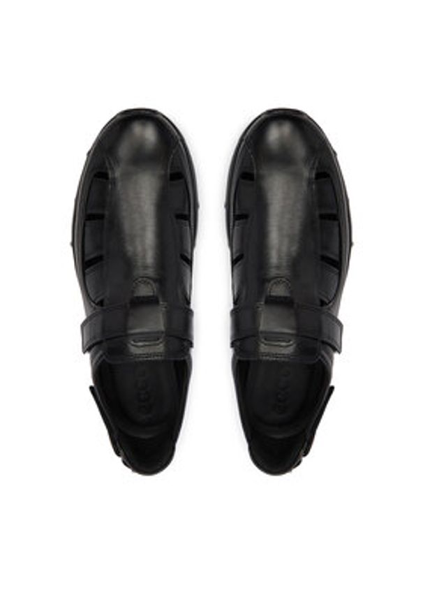 ecco - ECCO Sandały Irving 51176401001 Czarny. Kolor: czarny. Materiał: skóra