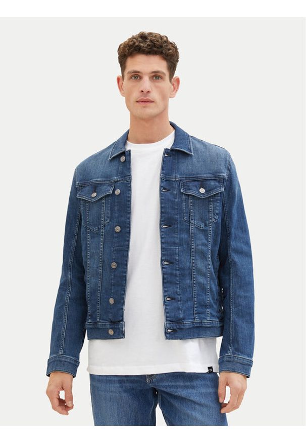 Tom Tailor Kurtka jeansowa 1040165 Granatowy Regular Fit. Kolor: niebieski. Materiał: bawełna