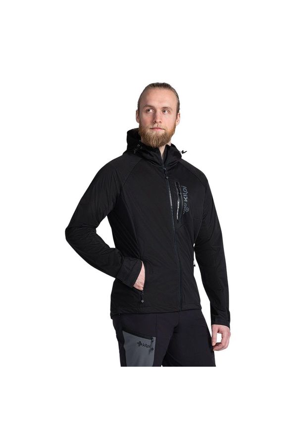 Kurtka turystyczna Kilpi Beltra. Kolor: czarny. Materiał: softshell. Sport: turystyka piesza