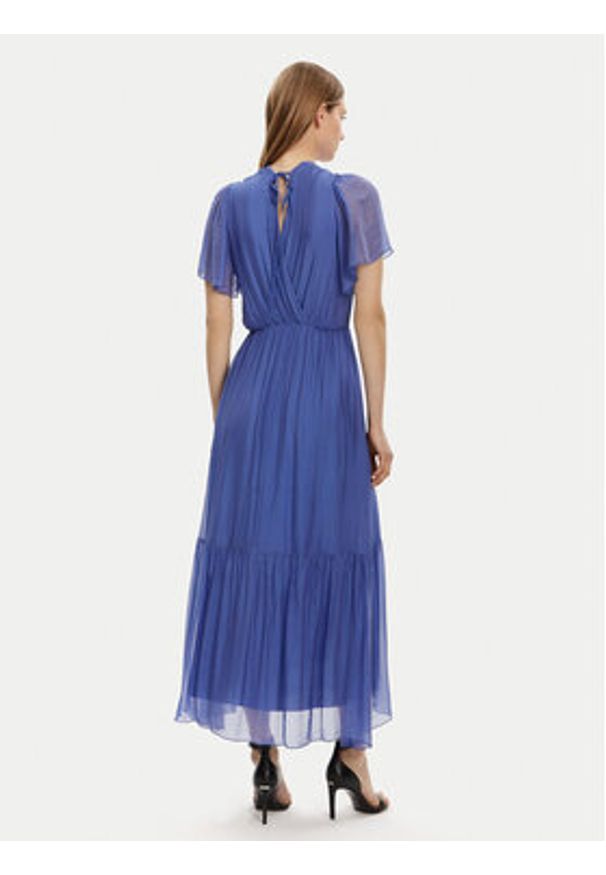 Haveone Sukienka letnia AFF-N006 Niebieski Loose Fit. Kolor: niebieski. Materiał: wiskoza, jedwab. Sezon: lato