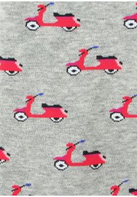 His Story - Tematyczne Skarpetki Bawełniane - Skutery na Popielatym Tle. Kolor: szary. Materiał: elastan, bawełna, poliamid #4