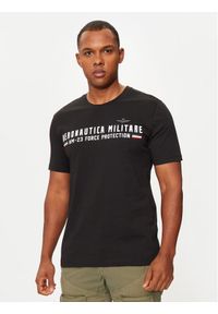 Aeronautica Militare T-Shirt 242TS1942J538 Czarny Regular Fit. Kolor: czarny. Materiał: bawełna