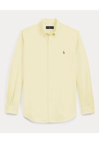 Ralph Lauren - RALPH LAUREN - Żółta koszula Oxford Slim Fit. Typ kołnierza: polo. Kolor: żółty. Wzór: haft, kolorowy. Styl: elegancki, klasyczny