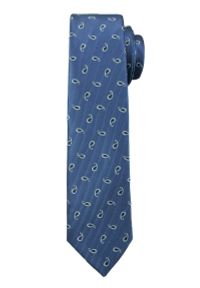 Alties - Niebieski Elegancki Męski Krawat -ALTIES- 6cm, Wzór Paisley, Klasyczny. Kolor: niebieski. Materiał: tkanina. Wzór: paisley. Styl: elegancki, klasyczny
