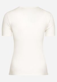 Born2be - Biały Bawełniany T-shirt Koszulka z Krótkim Rękawem Ozdobiona Nadrukiem i Cyrkoniami Codara. Okazja: na co dzień. Kolekcja: plus size. Kolor: biały. Materiał: bawełna. Długość rękawa: krótki rękaw. Długość: krótkie. Wzór: aplikacja, nadruk. Styl: casual