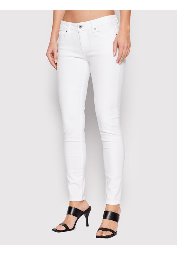 Pepe Jeans Spodnie materiałowe Soho PL211539U91 Biały Skinny Fit. Kolor: biały. Materiał: bawełna