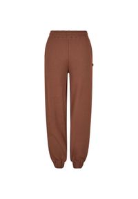 Damskie spodnie dresowe z wysokim stanem Urban Classics. Stan: podwyższony. Kolor: brązowy. Materiał: dresówka. Długość: długie #1