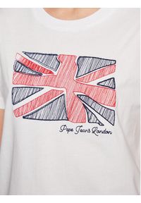 Pepe Jeans T-Shirt Tara PL505343 Biały Regular Fit. Kolor: biały. Materiał: bawełna #3