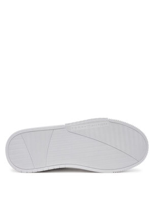 TOMMY HILFIGER - Tommy Hilfiger Sneakersy Modern Cupsole Stripes Lth FM0FM05406 Biały. Kolor: biały. Materiał: skóra