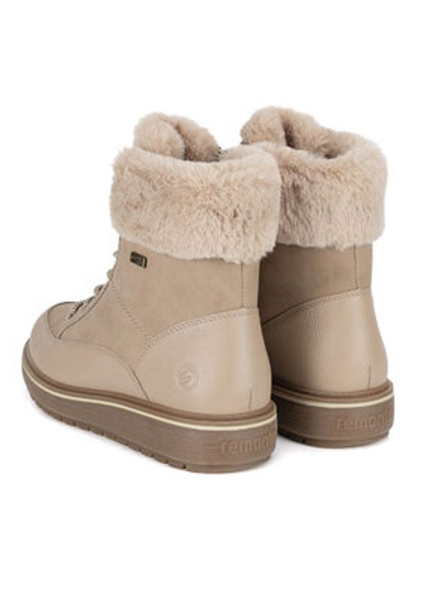 Remonte Botki D0U78-20 Beżowy. Kolor: beżowy. Materiał: skóra