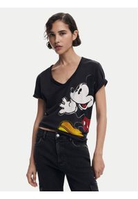 Desigual T-Shirt Mickey Joker 25SWTKAG Czarny Regular Fit. Kolor: czarny. Materiał: bawełna