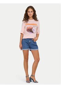only - ONLY T-Shirt Phoebe 15351369 Różowy Regular Fit. Kolor: różowy. Materiał: bawełna #3