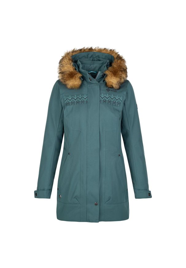 Płaszcz zimowy damski Kilpi PERU-W. Kolor: zielony. Sezon: zima. Sport: turystyka piesza