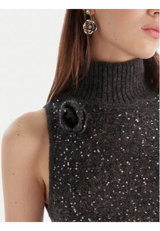 Marella Sukienka dzianinowa Ilsa 2523326072 Szary Slim Fit. Kolor: szary. Materiał: syntetyk