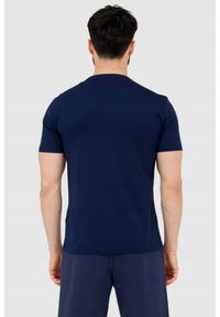 EA7 Emporio Armani - EA7 Granatowy t-shirt męski z naszywką z logo, Rozmiar S. Kolor: niebieski. Wzór: aplikacja #5
