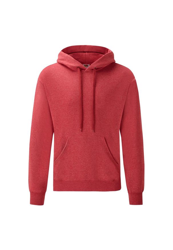 FRUIT OF THE LOOM - Męska Klasyczna Bluza Z Kapturem. Typ kołnierza: kaptur. Kolor: czerwony