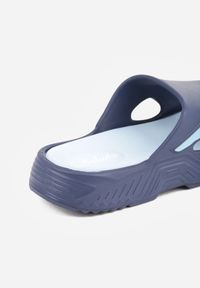 Born2be - Granatowe Piankowe Klapki Basenowe na Grubej Podeszwie Atexia. Okazja: do domu, na co dzień, na plażę. Kolor: niebieski. Materiał: dresówka. Sezon: lato. Styl: sportowy, klasyczny, wakacyjny, casual #3