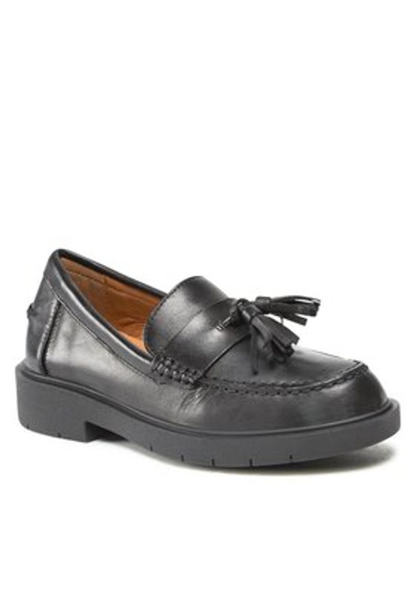 Geox Loafersy D Spherica EC1 CD26QRC 00043 C9999 Czarny. Kolor: czarny. Materiał: skóra