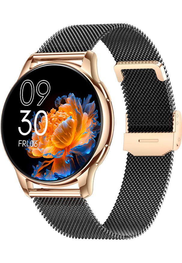 Smartwatch damski Rubicon -Asturia- - AMOLED rozmowy BT tętno SpO IP67 złoty. Rodzaj zegarka: smartwatch. Kolor: złoty