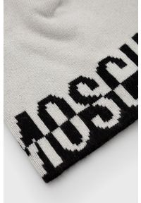 MOSCHINO - Moschino czapka z domieszką wełny kolor biały z domieszką wełny. Kolor: biały. Materiał: wełna #2