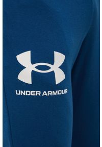 Under Armour spodnie dresowe 1361642459 męskie kolor granatowy z nadrukiem. Kolor: niebieski. Materiał: dresówka. Wzór: nadruk #3