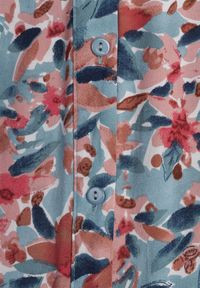 Born2be - Różowo-Niebieska Sukienka z Górą Zapinaną na Guziki w Kwiaty Barbeira. Kolor: różowy. Wzór: kwiaty. Długość: maxi #4